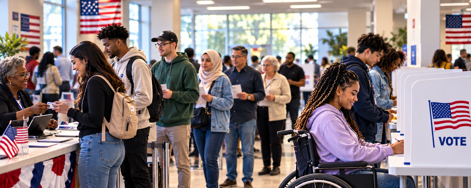 voters exercising their right to vote